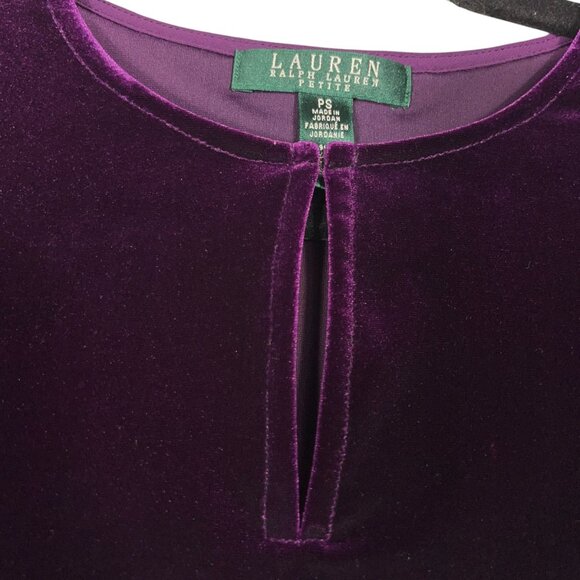 LRL Ralph Lauren Womens Velvet Tunic Size PS Dark Purple Whimsigoth Witchy Party - Picture 5 of 8